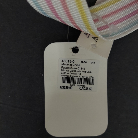 Claire’s Club Girls Pink Orange Yellow Revers Sequin Striped Mini Backpack - Picture 9 of 9